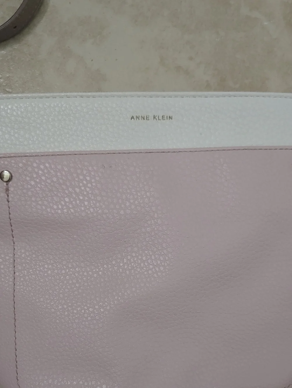 Anne Klein Crossbody Pastel Pink and White Travel Purse
